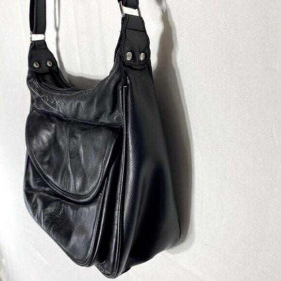 Vintage Bentley Black Leather Purse Shoulder Bag Handbag - Picture 5 of 14